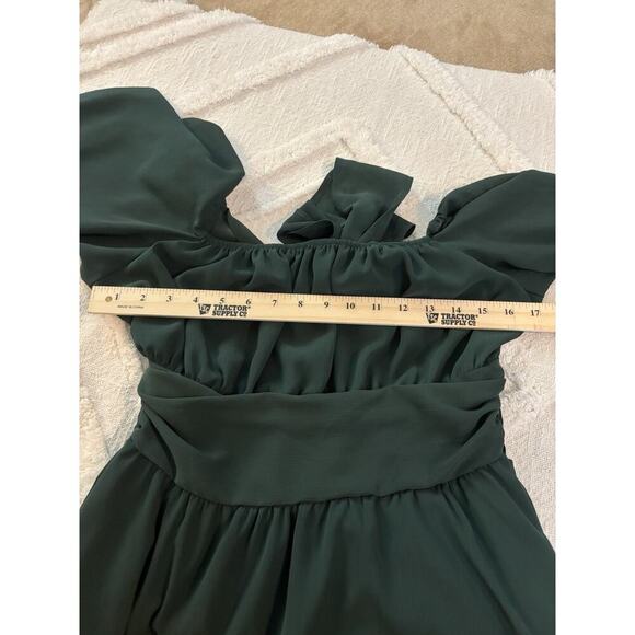 Hunter Green Dress With Elastic Waistband Open Back Size XL - Picture 5 of 6